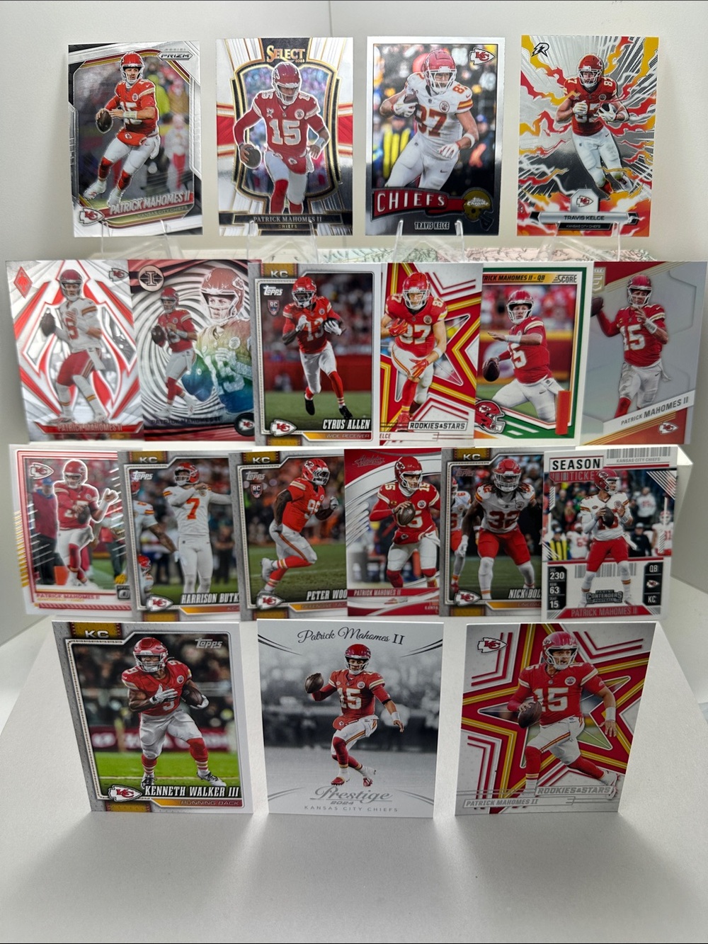 Patrick Mahomes w/ Travis Kelce/Kenneth Walker/Nick Bolton Chiefs lot of 19